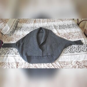 Forever 21 Charcoal Shawl-Collar Cropped Knit Cardigan